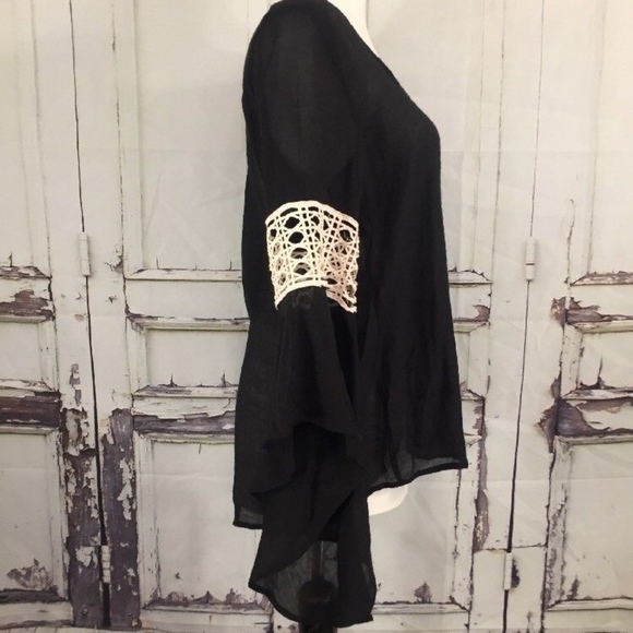 HUGE SALE NEW $125 VaVa Joy Han Black & White Lace Bell Sleeve - Picture 3 of 7